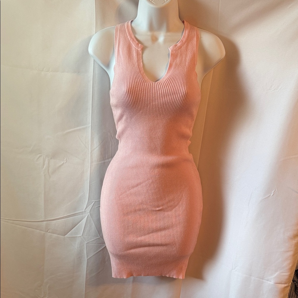 Princess Polly Pink Sleeveless Ribbed Dress
